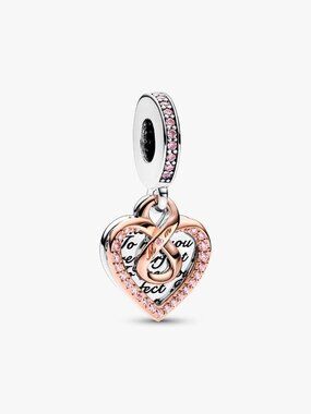 PandoraTwo-tone Infinity Heart Double Dangle Charm